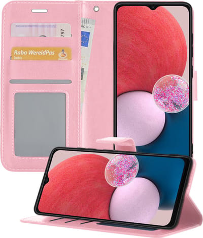 Hoesje - Geschikt voor Samsung Galaxy A13 5G - Luxe Bookcase - Walletcase Hoes - Portemonnee - Cover - Telefoonhoes - Lichtroze