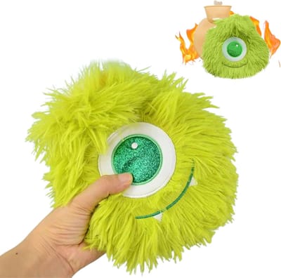 Famanu - Kinderkruik 550ml met afneembare pluche hoes – zachte warmwaterkruik voor baby’s – groen