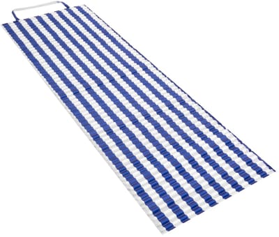 Springos Strandmatras - Opvouwbaar - Kussen - Strepen - 180 X 60 CM - Wit/Blauw
