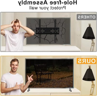 Verstelbare TV Standpoten voor 43 Inch Smart TV's, Vervangende Tafelbasis met Schroeven, Eenvoudig te Installeren en Stabiel