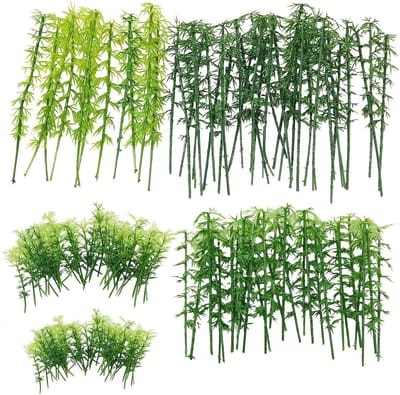 Plastic Bamboebomen in 5 Maten voor Modelbouw, Train Landschappen en Diorama's - Perfect voor DIY Projecten