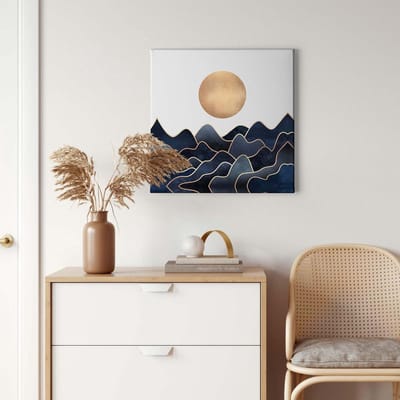 Canvas print DD123297 Waves A.S. Création 0,5 x 0,5 m Goud Kantoor Hal/Gang Keuken Slaapkamer Woonkamer
