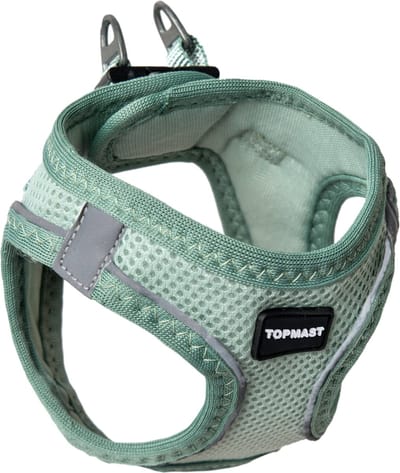 Topmast Airmesh Hondentuig - Click & Go - Mint - L - Reflecterend - Harnas Hond - Hondentuigje - Hondenharnas - Voor Puppy, Kleine, Medium en Grote Hond
