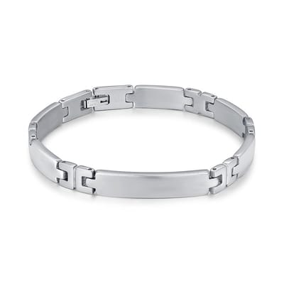 Twice As Nice Armband in edelstaal, mat, blinkend, rechthoek 21cm