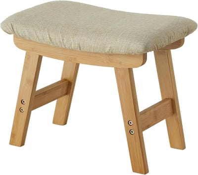 Voetkruk - Ottomaanse kruk - Ontspannen voeten - Afneembare hoes - 38.9B x 30H cm - Beige