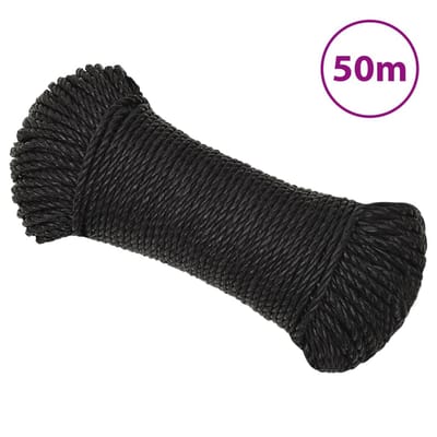 vidaXL - Werktouw - 8 - mm - 50 - m - polypropeen - zwart