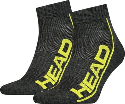 HEAD unisex performance 2P quartersokken grijs III