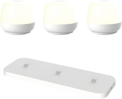 Luxus Europe - Tafellamp Naxos Wit - Draadloze Tafellamp Buiten - Set van 3 - Oplaadbaar - USB-C - Dimbaar - Warm Wit - Waterbestendig