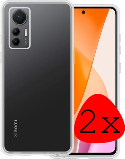 Hoesje 2 Stuks - Geschikt voor Xiaomi 12 Lite - Sterk & Shockproof - Case Siliconen - Back Cover - Telefoon Hoes - Transparant