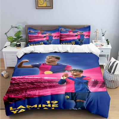 Spanje Voetbal Cenozoïsche Ster L-Lamine Y-Yamal Beddengoed Sets Bedbenodigdheden Set Dekbedovertrek Beddekbed Set Beddengoed Set Cadeau 150*200cm 3pcs