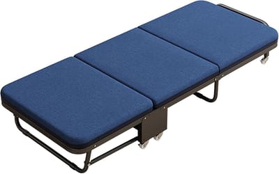 Opvouwbaar bed - Gastenbed wielen - Ontspannen slapen - Verstelbare rugleuning - 180x65cm - Blauw