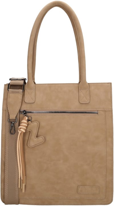 Zebra Trends Rosalyn Shopper Dames - Schoudertas met verstelbare en afneembare schouderband - Handtas van Imitatieleder met ritssluiting - Zand