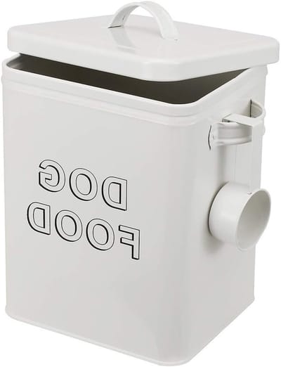 Houd je hondenvoer vers met een metalen 5L opslagcontainer, luchtdichte box met deksel en maatlepel voor snacks in de keuken