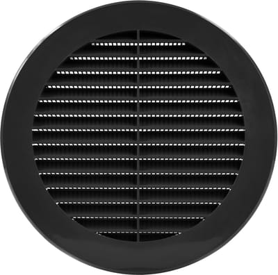 Rond Zwart Ventilatierooster 15,2 cm voor Badkamer, Keuken, en Huis