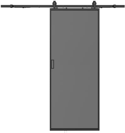 Vente-unique Schuifdeur met opbouwsysteem - Aluminium en gehard rookglas - H205 x L83 cm - LINCI II L 83 cm x H 205 cm x D 4 cm