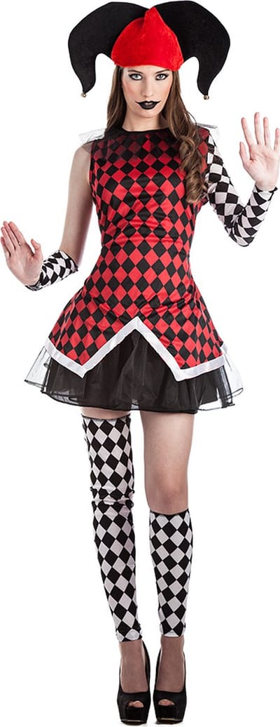 Boland - Kostuum Harlekijn dame (XL) - Volwassenen - Clown;Joker - Halloween - Carnaval - Joker - Horror