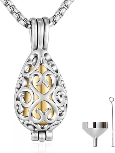 Luxe Ashanger - met Ketting - Voor As, Haren of Parfum - Assieraad - As Ketting - Gedenksieraad - Urn - Incl. As vuller en Opbergzakje - Miss You