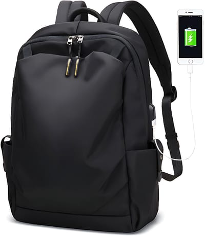 CarryQuest® - Reisrugzak - Luxe Herenrugzak - Waterdicht + USB-oplaadpoort + Anti-diefstal - Laptoprugzak - Zwart - 15,6 inch