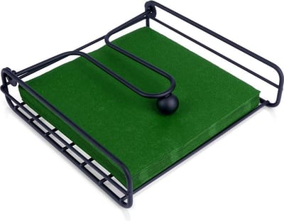 Servethouder Metaal Zwart 19x19,5 cm - Servettenhouder - Houder voor Servetten