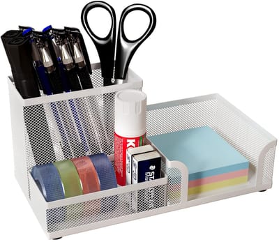 Dailygoods- Pennenhouder Duurzaam - Bureau Organizer - Kantoor Accessoires - Opbergoplossing - Antislip Pads - Robuuste Metalen Structuur - Bureauorganizer