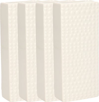 Gerimport Waterverdamper - 4x - creme wit - keramiek - 400 ml - radiatorbak luchtbevochtiger - 7,4 x 17,7 cm