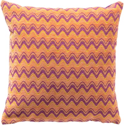 Dutch Decor ALDO - kussenhoes 45x45 cm - zigzagpatroon - Melon - oranje, paars - met rits - zonder binnenkussen