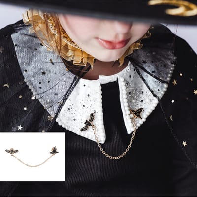 Partydeco - Collar Pin Vleermuis - Heksenhoed - 13,5 cm