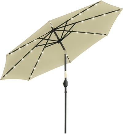 Outsunny Terrasparasol - Staal, polyester - 265 x 265 x 233 cm - Beige