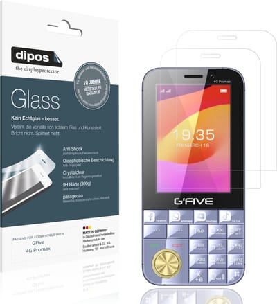 dipos – 2x Pantserfolie geschikt voor GFive 4G Promax | 9H Screenprotector