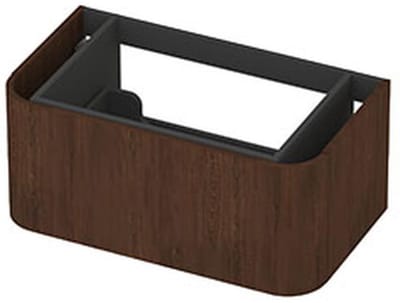 INK - Afgeronde Onderkast Fineer 1 Lade Softclose Tbv Grepen - 800x450x350 Mm - Shadow Veneer