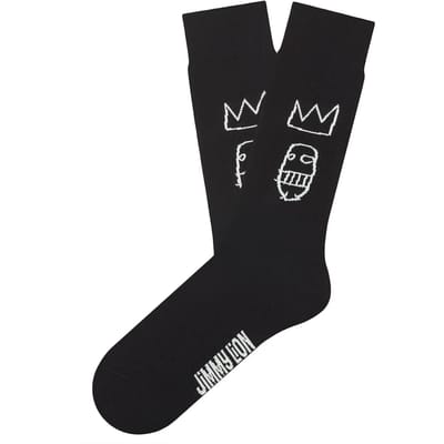 Jimmy Lion unisex sokken basquiat sugar ray robinson zwart (Basquiat)