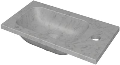 INK - Fontein Natuursteen met Kraangat Universeel - 400x220x16 mm - Mat Wit Marmer