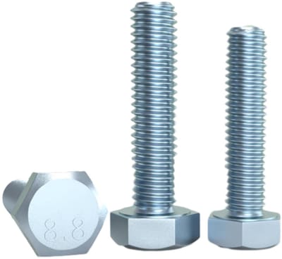 Dailygoods- Zeskantbouten 10 Stuks - Koolstofstaal - Verzinkt - M5 x 60 mm - Zeskantkop - Bouw/Automobiel/Industrie - Schroeven