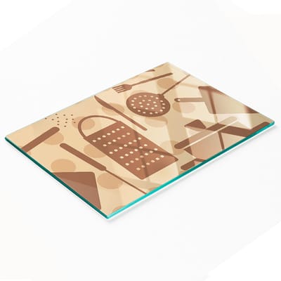 Decoratieve snijplank van gehard glas, keukengerei, 80x52 cm