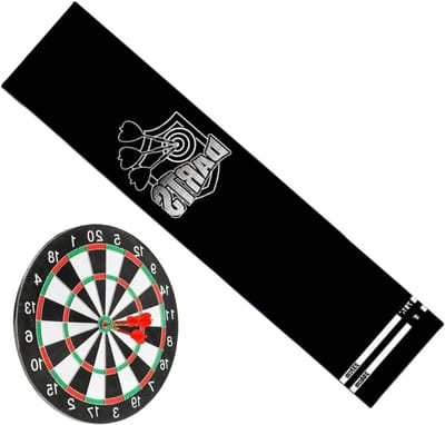 Dartmat met Werplijn - Vloerbescherming Darts - Veilig Spelen - Antislip Onderlaag - 300 x 34 cm - Zwart