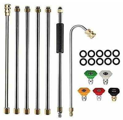 Dakgootreinigingsgereedschap Hogedrukreiniger - Verlengstukken, Dakreinigingslans - 4000 Psi 5 Tips, Accessoires voor het wassen van ramen, Hogedrukreiniger