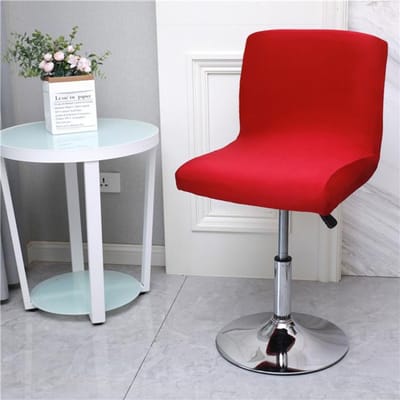 Housse de tabouret de Bar de couleur unie, housse de siège extensible courte à dossier bas pour salle à manger, housse de chaise en tissu doux en Spandex, décoration de maison 1 Piece rouge