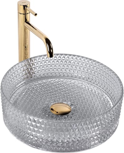 Rea Cristal Light Grey Opzetwastafel Grijs 35,5x35,5 cm
