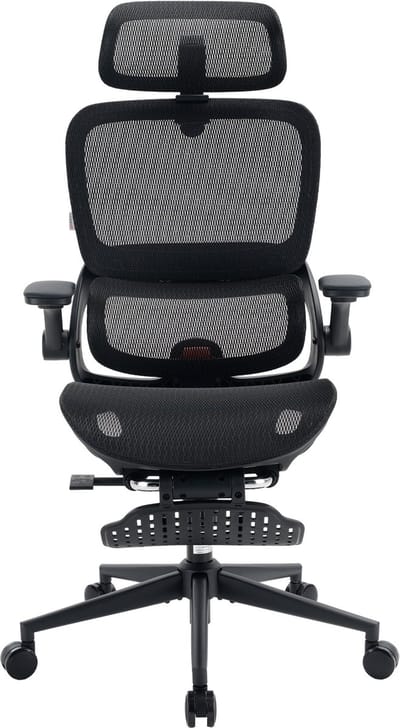 SIHOO B100 Pro Ergonomische Bureaustoel - Verbergbare Voetsteun - 4D Adaptieve Dynamische Lumbale Steun - 3D Extra Brede Hoofdsteun - 4D Ophoudbare Armsteunen - Zwart