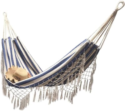 Dubbele Camping Hangmat - Draagbare Hangmat Schommelbed - Outdoor Ontspanning - Macramé Geweven - 150kg Laadvermogen - Niet gespecificeerd