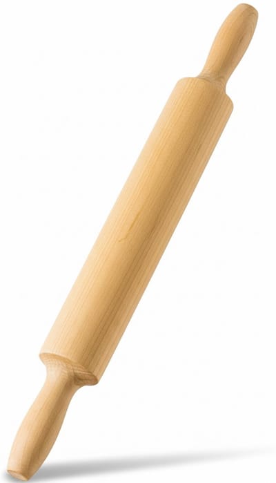 Famanu – Houten deegroller met handgreep – 44 cm – Antiaanbak oppervlak – Ideaal voor pizza, koekjes en ravioli