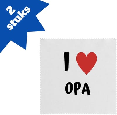 Akyol - i love opa brillendoekjes - Opa - de liefste opa - verjaardag - cadeautje voor opa - opa artikelen - kado - geschenk - 17,8 bij 17,8 cm - 2 stuks