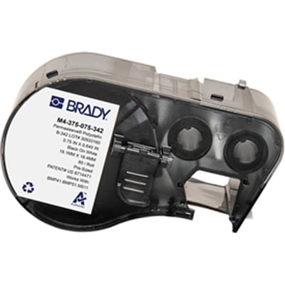 Brady M4-375-075-342 tape krimpkous zwart op wit | 19,05 mm x 16,40 mm (origineel)