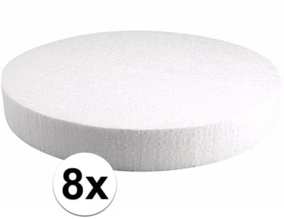 Rayher Piepschuim vormen schijf - 8x - Dia 30 cm breed en 4 cm dik - hobby figuren artikelen