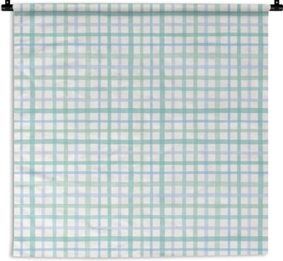 Wandkleed - Wanddoek - Pastel - Patronen - Blauw - 180x180 cm - Wandtapijt