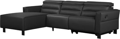 Carpari-Hoekbank - 3-Zits Relax - Zwart PU
