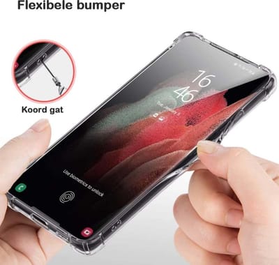 Smartphonica Telefoonhoesje Geschikt voor Samsung Galaxy S8 transparant shockproof TPU siliconen hoesje met stootrand geschikt voor Samsung Galaxy S8