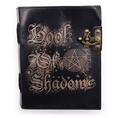 Leren Deckle-edge Notitieboek 'Book of Shadows' 21x15cm - Handgemaakt