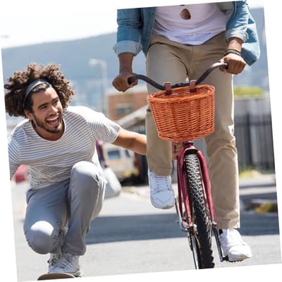 Fietsmand Rotan - Handgeweven mand - Boodschappen vervoeren - Stevige draagkracht - 26x23cm - Assorti