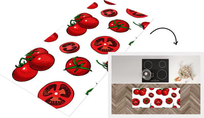 Keukenloper - Loper keuken - Rood - Patronen - Tomaten - 120x50 cm - Keukenloper vinyl